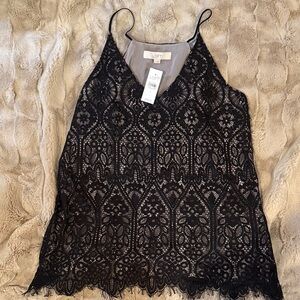LOFT STUNNING Black Lace Camisole Top
